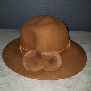 BCBG Max Azria pompom fedora hat. NEVER WORN
